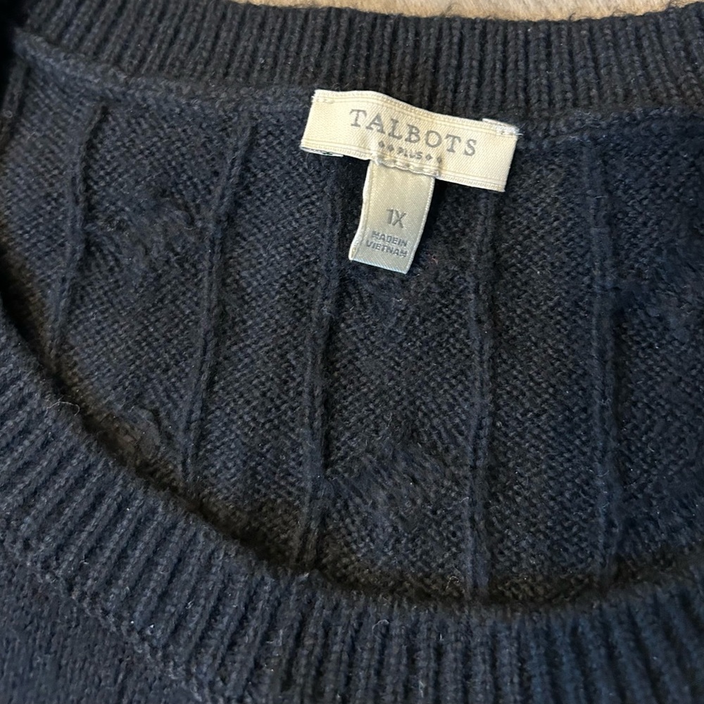 Talbots Navy Cable Knit Sweaters size 1X - Picture 4 of 8